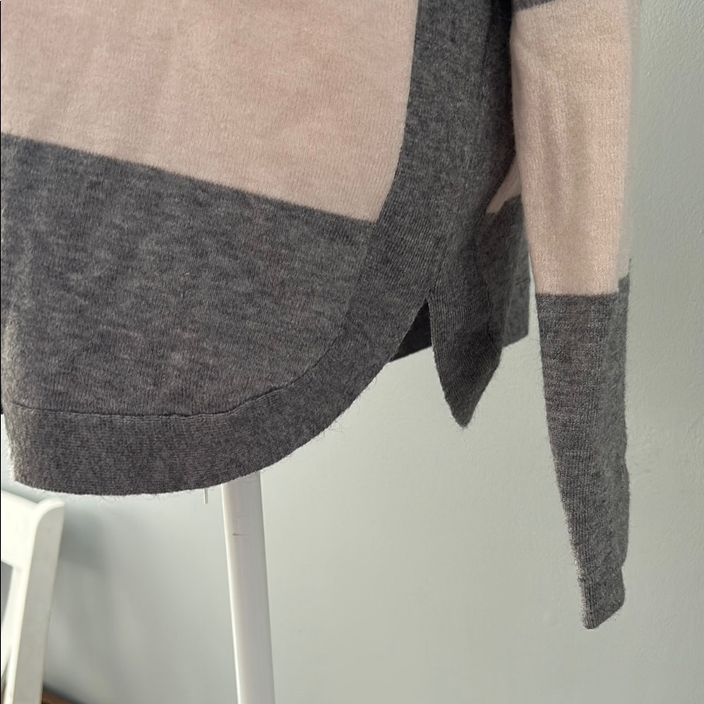 Gray and pink Striped Crew Neck Sweater - Picture 8 of 10